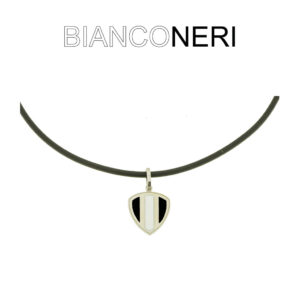 Collana My Team Bianconero  cordone in caucciu' colore nero